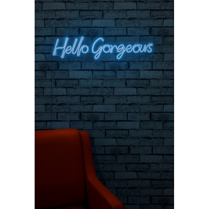 Iluminación LED decorativa de plástico Hello Gorgeous azul 74x17x2 cm