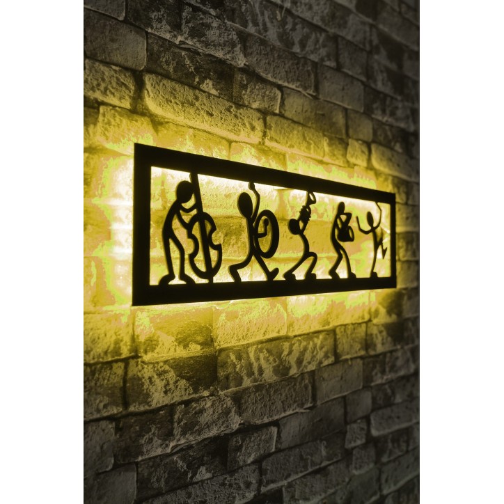 Iluminación LED decorativa Music Band amarillo 19x60 cm