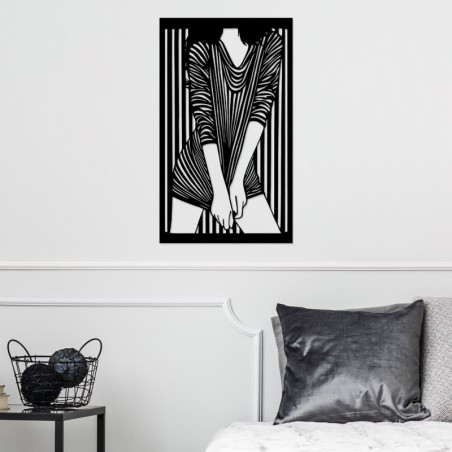 Decoración pared de metal Dancer negro 39x67 cm