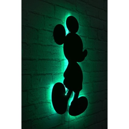 Iluminación LED decorativa Mickey Mouse verde 32x50 cm