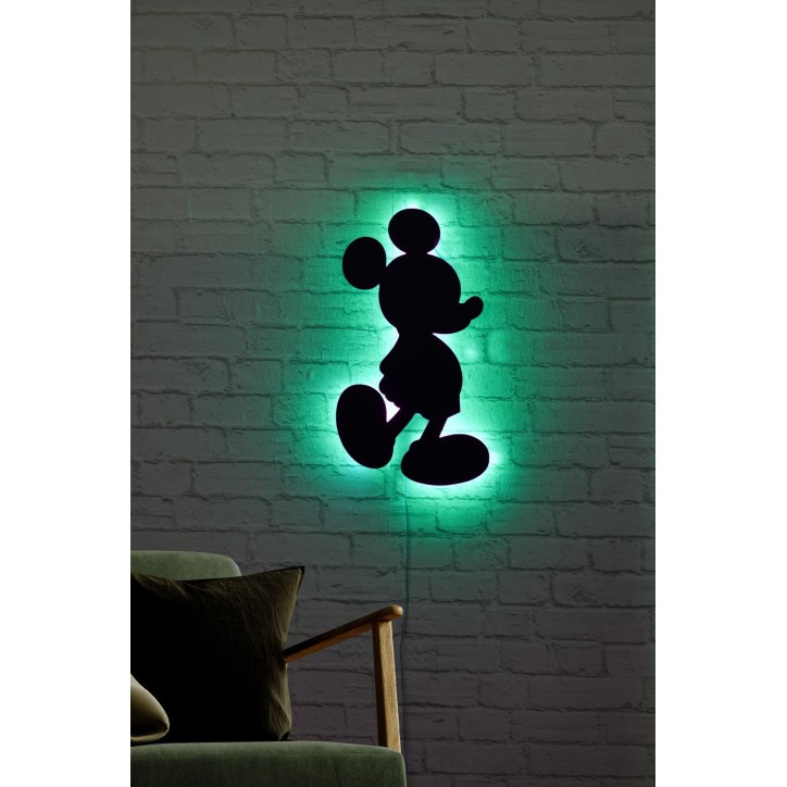 Iluminación LED decorativa Mickey Mouse verde 32x50 cm