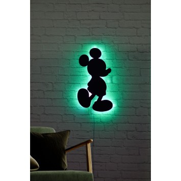 Iluminación LED decorativa Mickey Mouse verde 32x50 cm