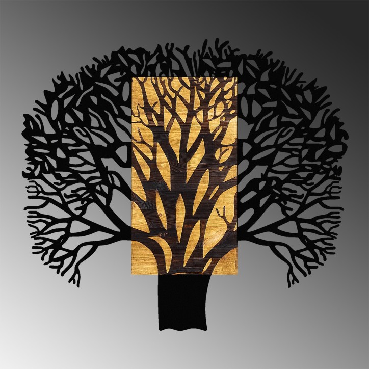 Decoración pared de madera Tree 1 nogal negro 93x3x86 cm