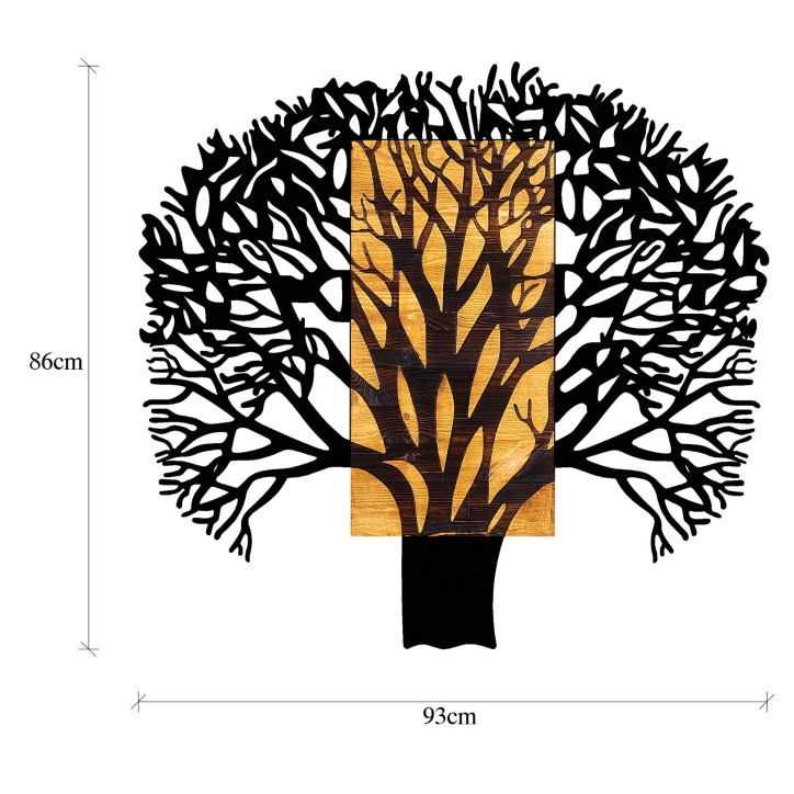 Decoración pared de madera Tree 1 nogal negro 93x3x86 cm