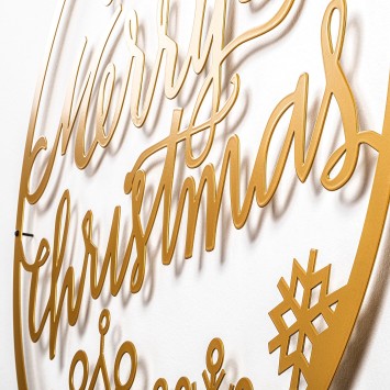 Decoración pared de metal XMASGOLD -30 oro 66x63 cm