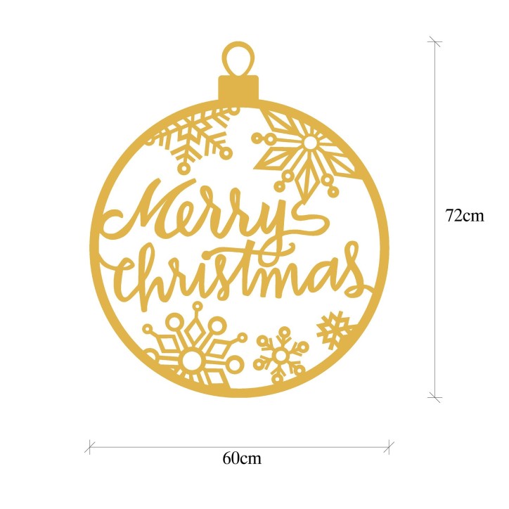 Decoración pared de metal XMASGOLD-30 oro 66x63 cm