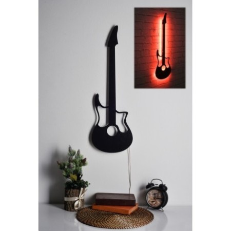 Iluminación LED decorativa Guitar rojo 22x68 cm