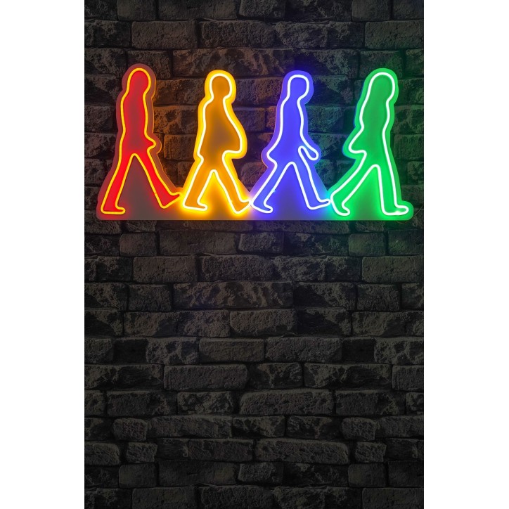 Iluminación LED decorativa de plástico The Beatles multicolor 35x72x2 cm