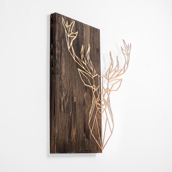 Decoración pared de madera Deer1 nogal cobre 56x58 cm