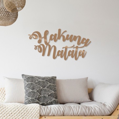 Decoración pared de metal Hakuna Matata cobre 70x35 cm