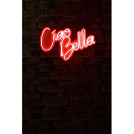 Iluminación LED decorativa de plástico Ciao Bella rojo 32x45x2 cm