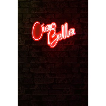 Iluminación LED decorativa de plástico Ciao Bella rojo 32x45x2 cm