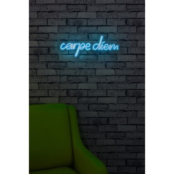 Iluminación LED decorativa de plástico Carpe Diem azul 53x20x2 cm