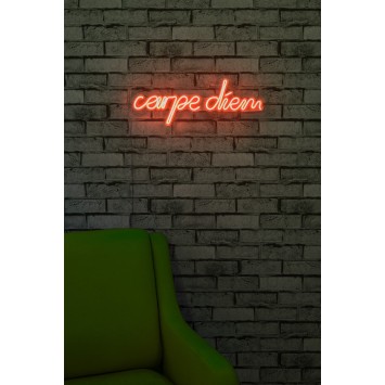 Iluminación LED decorativa de plástico Carpe Diem rojo 53x20x2 cm