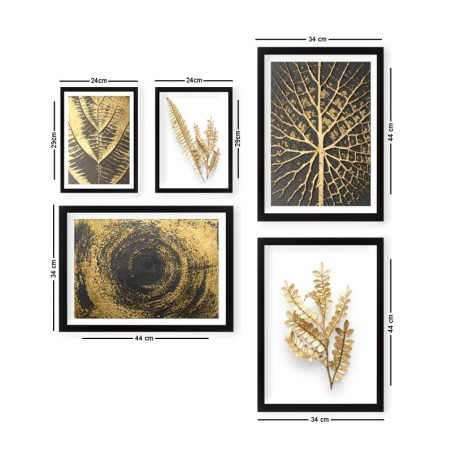 Cuadro decorativo enmarcado SET_009 multicolor 24x29 cm (2 piezas) 34x44 cm (3 piezas)