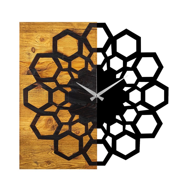 Reloj de pared madera Modelo 30 nogal negro 58x3x58 cm