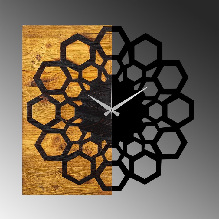 Reloj de pared madera Modelo 30 nogal negro 58x3x58 cm