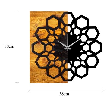 Reloj de pared madera Modelo 30 nogal negro 58x3x58 cm