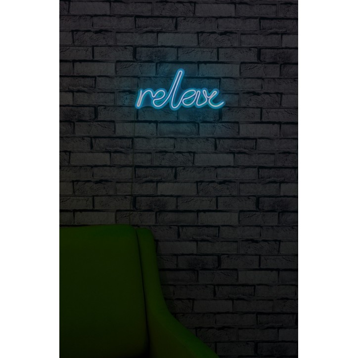 Iluminación LED decorativa de plástico Relax azul 38x15x2 cm