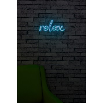 Iluminación LED decorativa de plástico Relax azul 38x15x2 cm