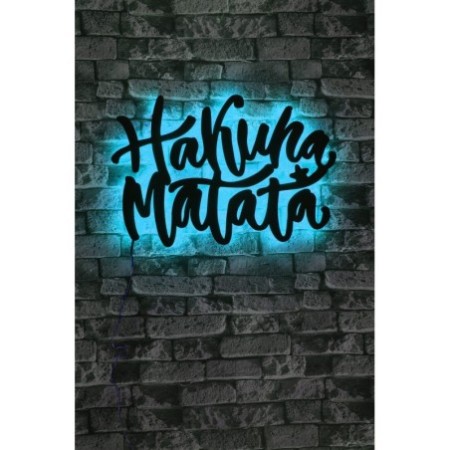 Iluminación LED decorativa Hakuna Matata azul 40x60 cm