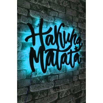 Iluminación LED decorativa Hakuna Matata azul 40x60 cm