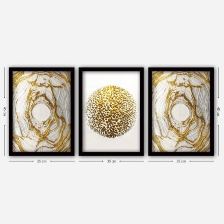Cuadro decorativo enmarcado 3SC98 multicolor 35x45 cm (3 piezas)