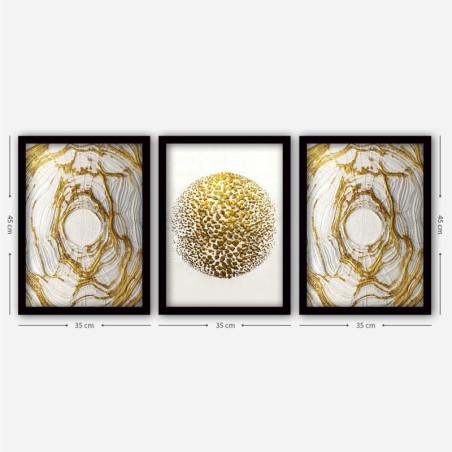 Cuadro decorativo enmarcado 3SC98 multicolor 35x45 cm (3 piezas)