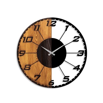 Reloj de pared madera Linear nogal negro 56x3x56 cm