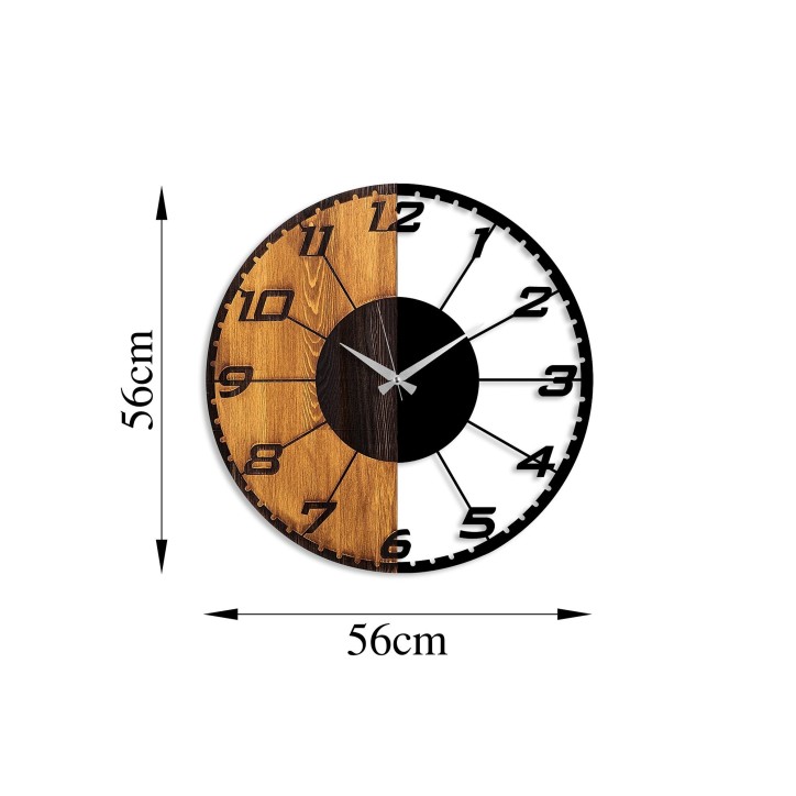 Reloj de pared madera Linear nogal negro 56x3x56 cm