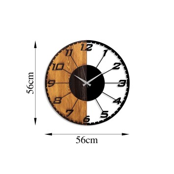 Reloj de pared madera Linear nogal negro 56x3x56 cm