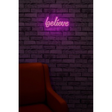 Iluminación LED decorativa de plástico Believe rosa 33x16x2 cm