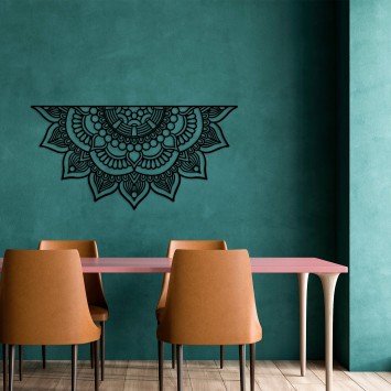 Decoración pared de metal Mandala-S-3 negro 118x1.5x59 cm