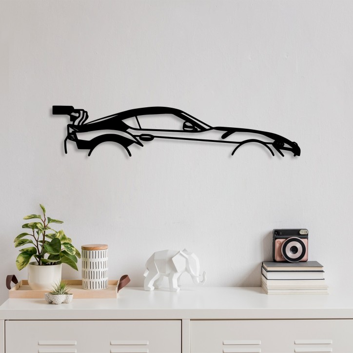 Decoración pared de metal Dodge Viper Silhouette negro 70x14 cm