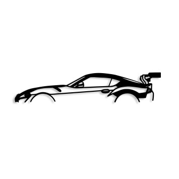 Decoración pared de metal Dodge Viper Silhouette negro 70x14 cm