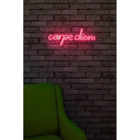 Iluminación LED decorativa de plástico Carpe Diem rosa 53x20x2 cm