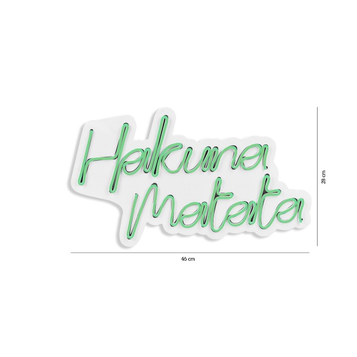 Iluminación LED decorativa de plástico Hakuna Matata verde 47x29x2 cm