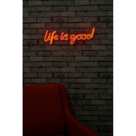 Iluminación LED decorativa de plástico Life Is Good rojo 57x17x2 cm