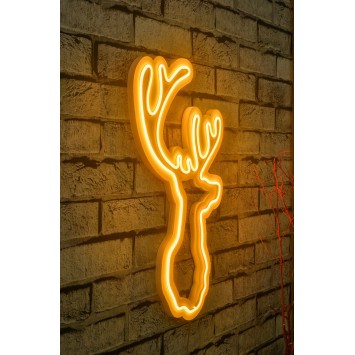 Iluminación LED decorativa de plástico Deer amarillo 21x34x2 cm