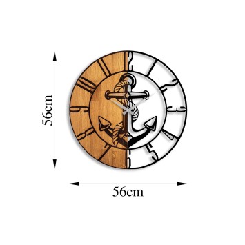 Reloj de pared madera Modelo -58 nogal negro diámetro 56 cm