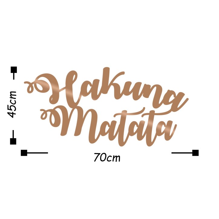 Decoración pared de metal Hakuna Matata cobre 70x35 cm