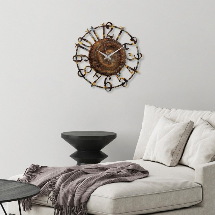 Reloj de pared metal Metal Wall Clock 15-1 multicolor diámetro 48 cm