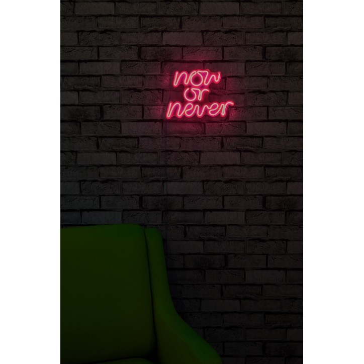 Iluminación LED decorativa de plástico Now or Never rosa 28x22x2 cm