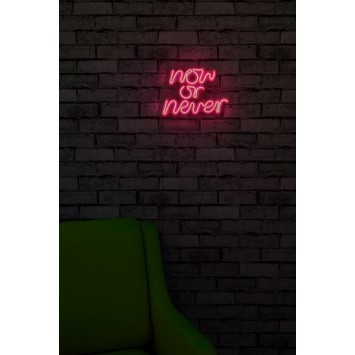 Iluminación LED decorativa de plástico Now or Never rosa 28x22x2 cm