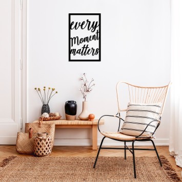 Decoración pared de metal Every Moment Matters negro 40x60 cm