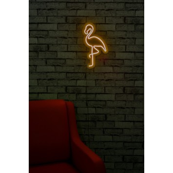 Iluminación LED decorativa de plástico Flamingo amarillo 42x23x2 cm