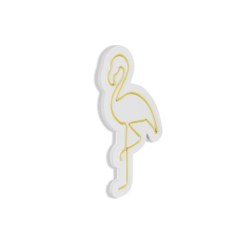 Iluminación LED decorativa de plástico Flamingo amarillo 42x23x2 cm