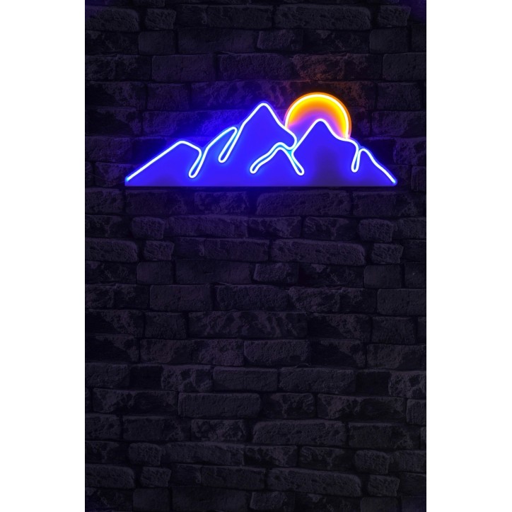 Iluminación LED decorativa de plástico Mountain azul amarillo 21x62x2 cm