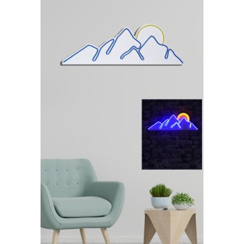 Iluminación LED decorativa de plástico Mountain azul amarillo 21x62x2 cm