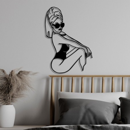 Decoración pared de metal Cool Woman negro 50x70 cm